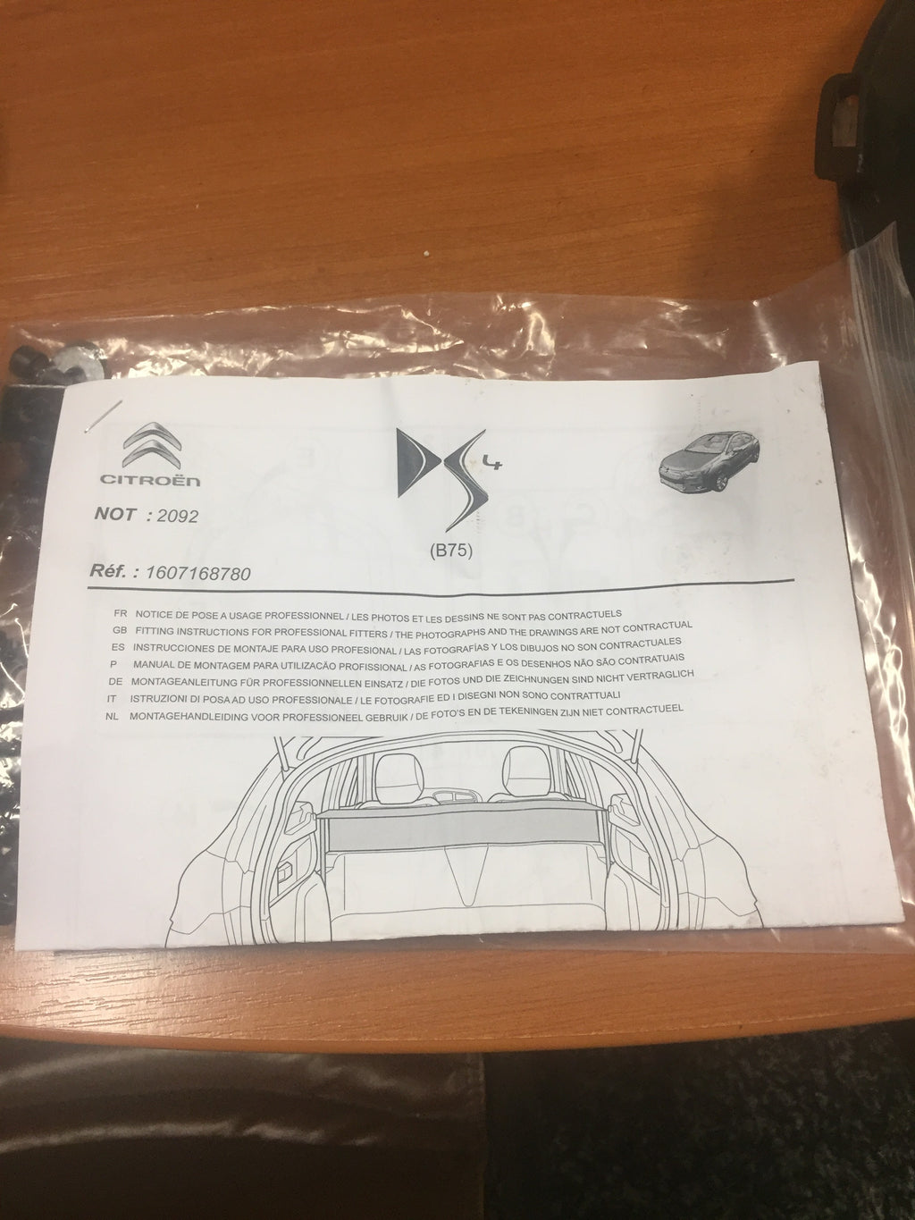 plage arrière DS 4 société année 20182018 neuf