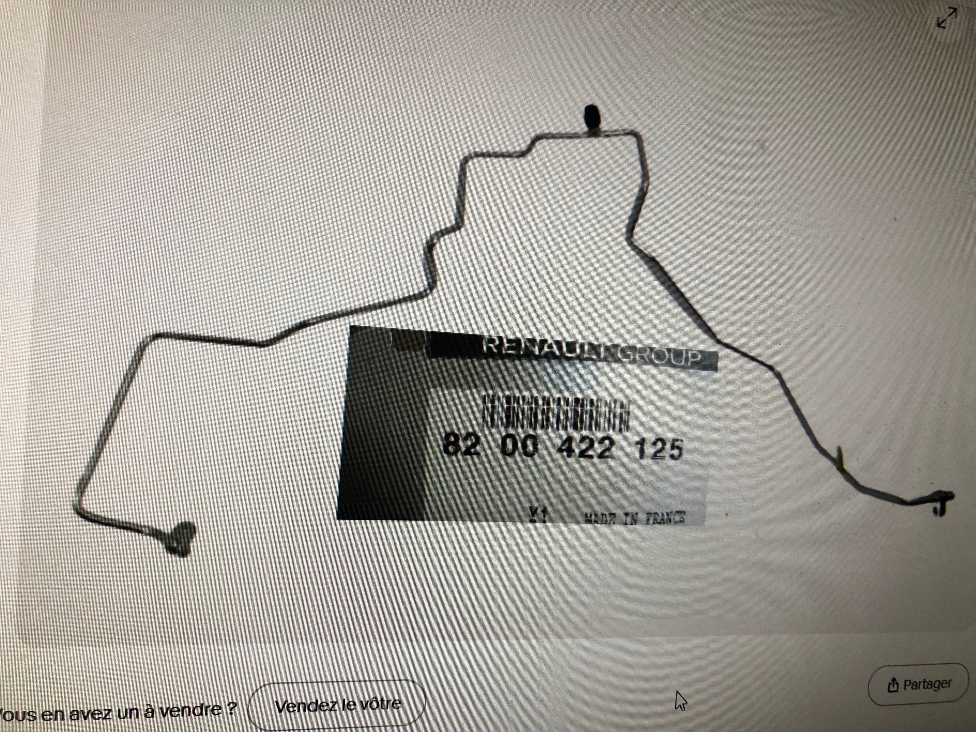 tuyaux de climatisation Renault Megane 3 1.5 dci  réf 8200422125